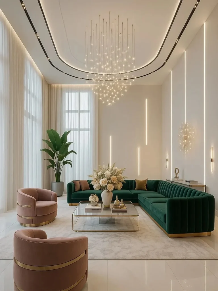 Living Room Decor Ideas to Create a Luxurious and Modern Space 11 Living room decor ideas with indoor plants adding freshness to modern luxury interiors