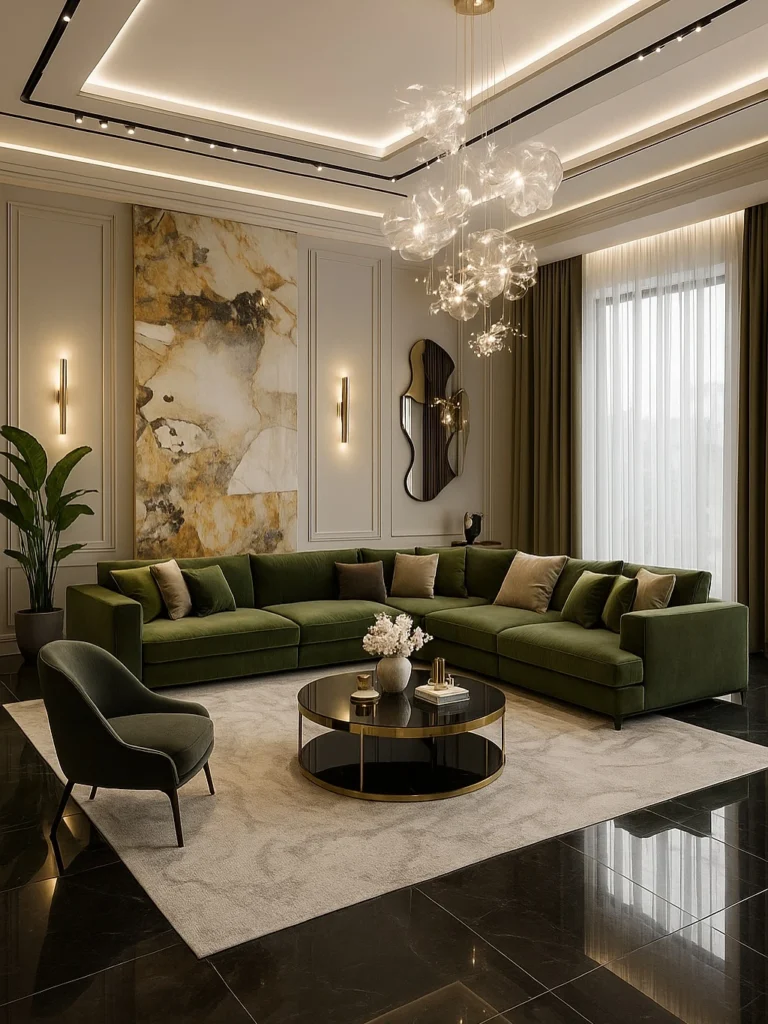 Living Room Decor Ideas to Create a Luxurious and Modern Space 4 Elegant living room decor ideas featuring neutral tones, modern wall design, and cozy seating