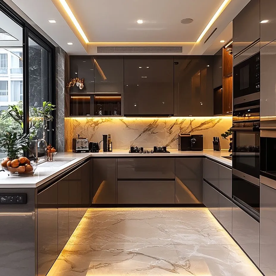 Stylish kitchen organization featuring neutral tones, efficient cabinetry, and clutter-free surfaces