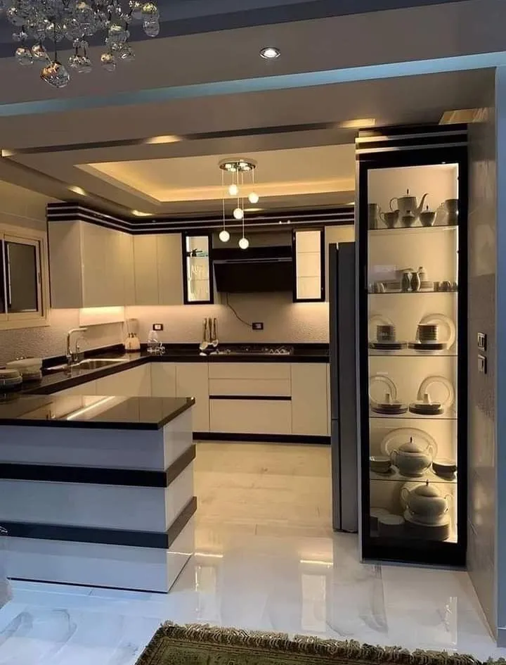 statement pendant lighting in modern kitchen