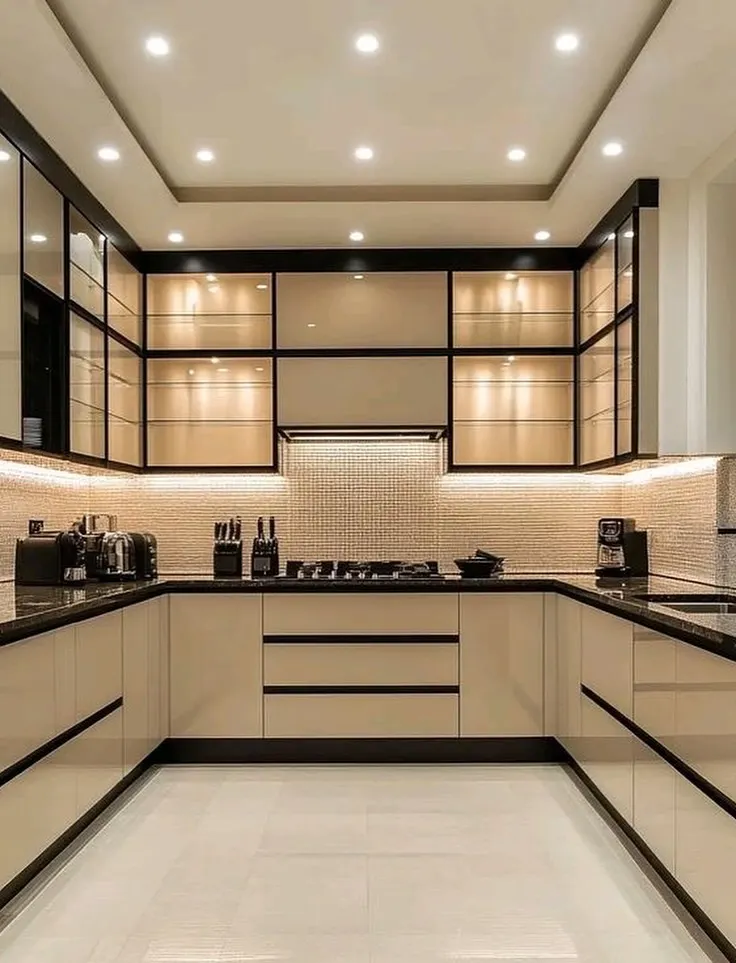 open concept modern kitchen interior