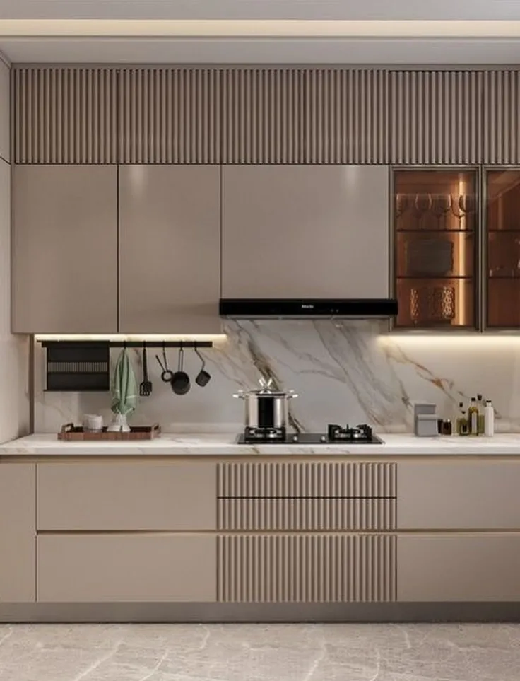 glass cabinet modern kitchen decor