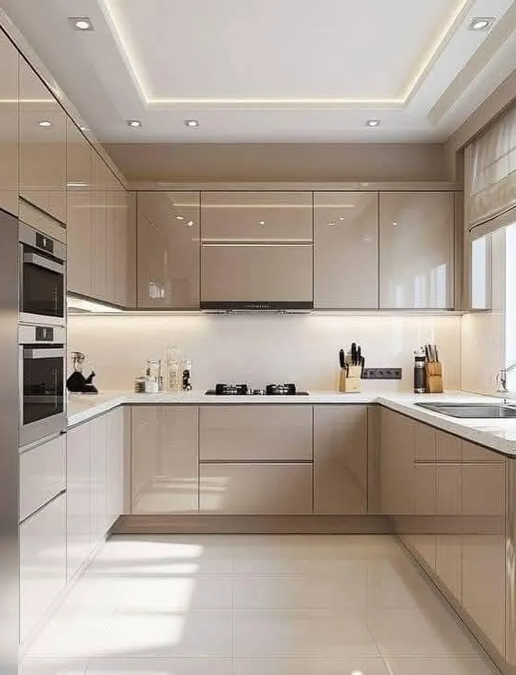 small modern kitchen with smart organization