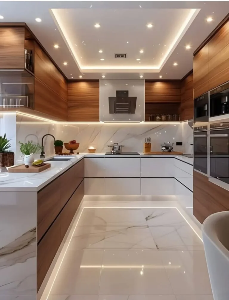 neutral color modern kitchen decor design