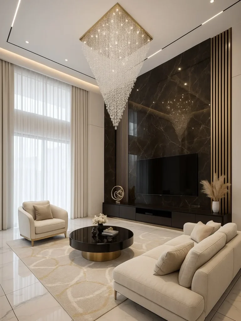 Modern Living Room Design Ideas That Feel Luxurious Yet Cozy 10 Modern living room ceiling design with wooden accents and recessed lighting