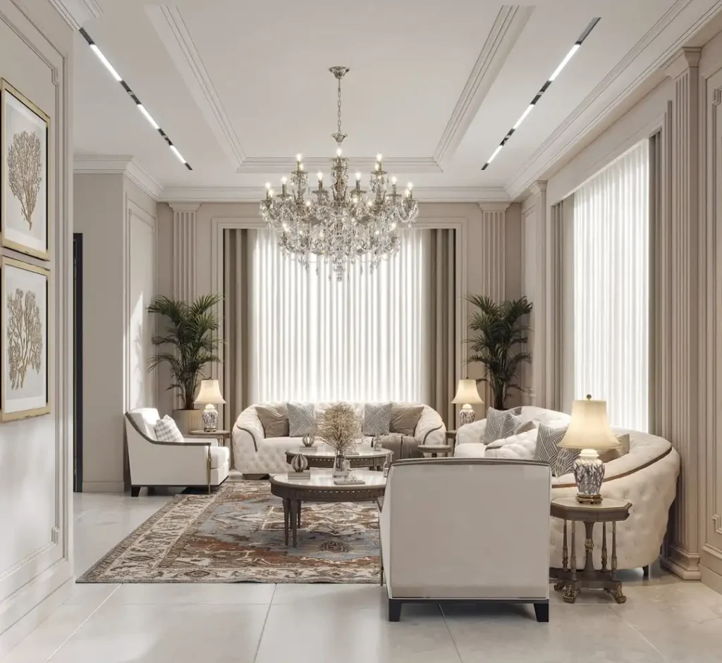 Luxury Living Room Design Ideas: Creating a Modern Elegant Space 10 classic luxury living room with chandelier and traditional neutral decor