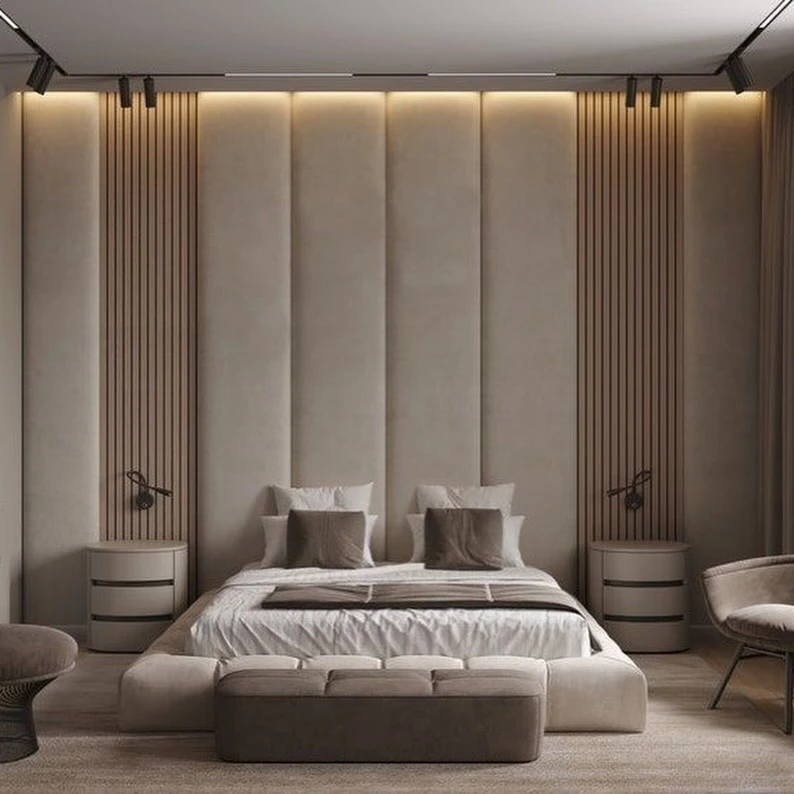 15 Luxury Bedroom Design Ideas That Feel Like a 5 Star Hotel 10 luxury bedroom with upholstered bench and layered neutral bedding