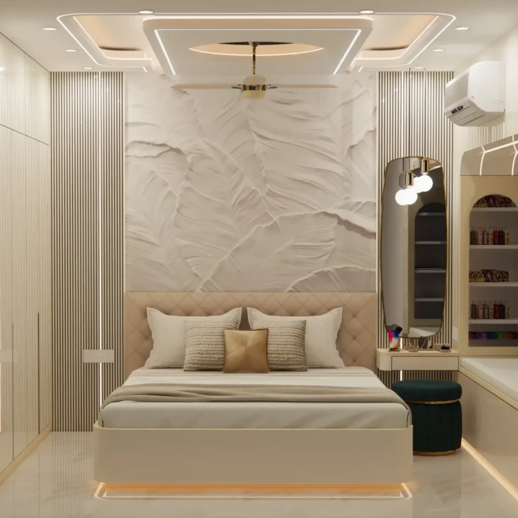 13 Elegant Modern Bedroom Design Ideas for a Calm & Luxurious Space 13 Minimal modern bedroom with clean furniture layout and soft lighting