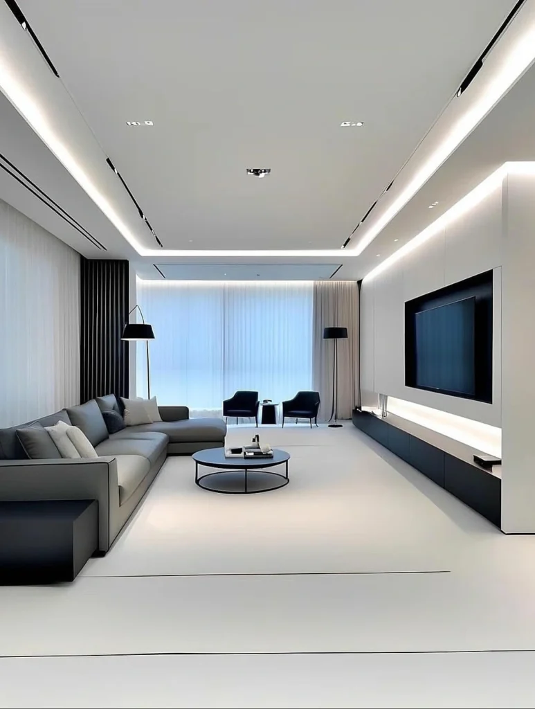 25 Small Living Room Decor Ideas That Make Your Space Look Bigger 3 neutral small apartment living room decor with beige sofas and marble wall