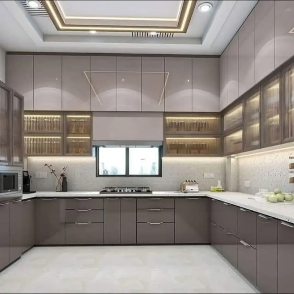 Elegant Modern Kitchen Design Ideas for a Stylish Home 14 Contemporary kitchen with LED ceiling lighting and grey cabinetry