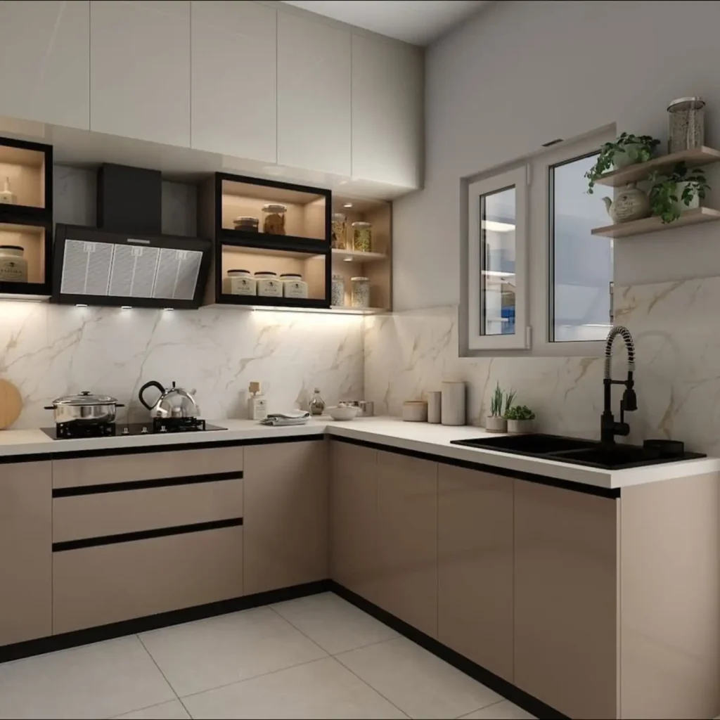 Elegant Modern Kitchen Design Ideas for a Stylish Home 17 Luxury kitchen with integrated glass storage, built-in oven, and modern lighting