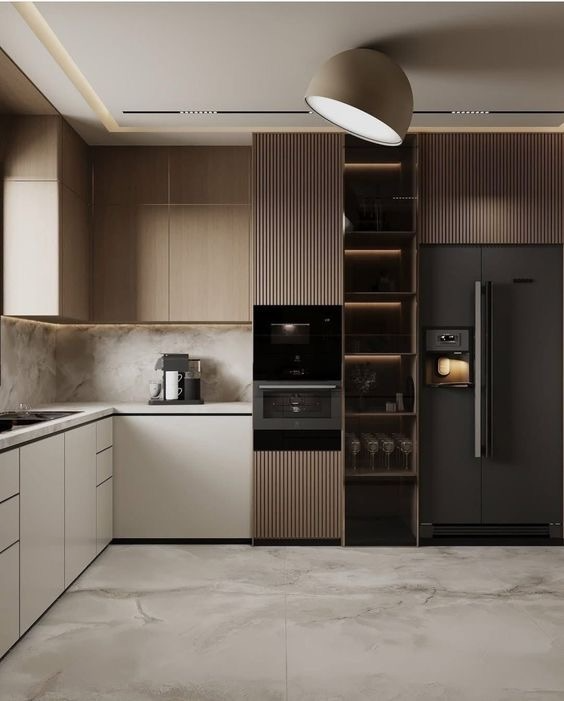 Elegant Modern Kitchen Design Ideas for a Stylish Home 7 Modern neutral kitchen with warm under-cabinet lighting and clean cabinetry