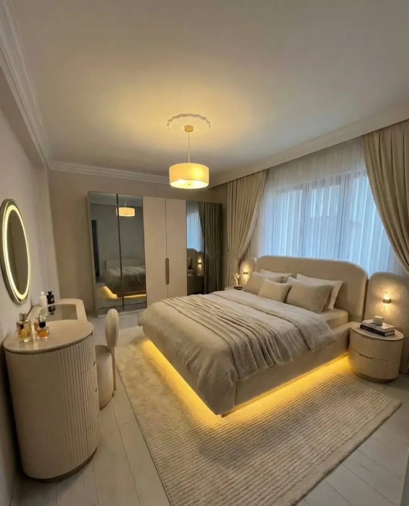 11 Luxurious Modern Bedroom Ideas That Feel Calm, Cozy & Elegant 12 contemporary bedroom with ceiling lighting design and modern headboard