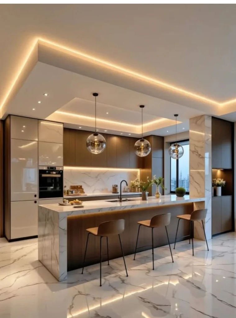 Compact modern kitchen with smart storage solutions