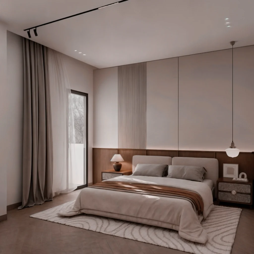 12+ Modern Bedroom Design Ideas That Instantly Elevate Your Space 6 Elegant bedroom design with statement pendant lights and luxury neutral color palette