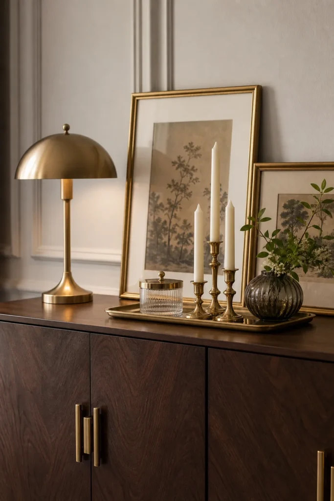 Brass accents in modern Neo Deco home decor