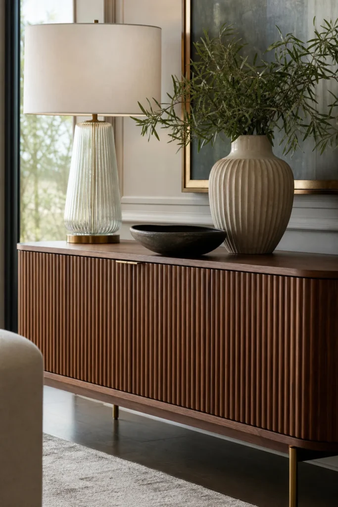Fluted and ribbed textures in modern decor
