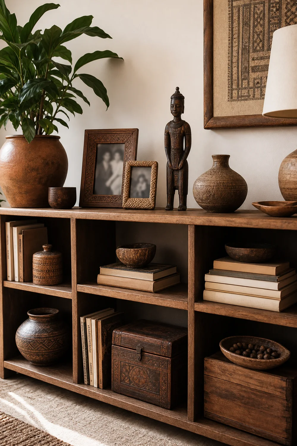 Personal collected objects in an Afrobohemian home